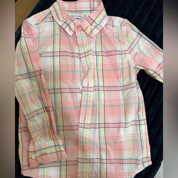 Janie and Jack Pink and White Button Down Shirt 2t - Picture 2 of 3
